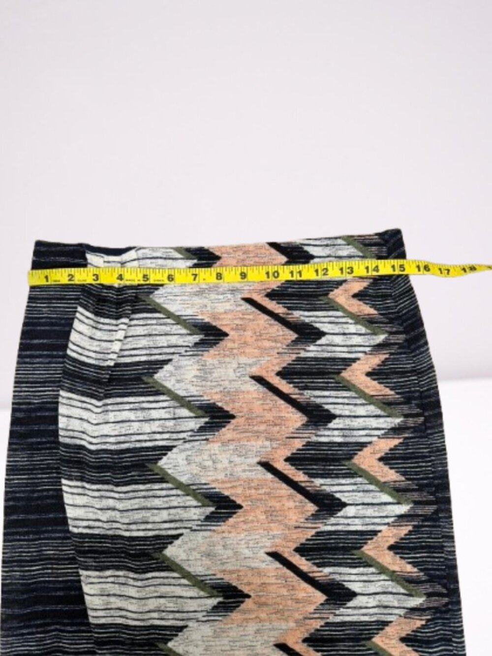 Anthropologie Chevron Midi Skirt in Black, Pink, Cream - Picture 9 of 10